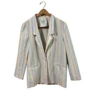 Alfred dinner vintage rainbow stripe light weight blazer shirt S